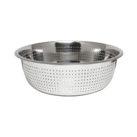 TrueCraftware- 15" Stainless Steel Chinese Colander with 2.0 mm Holes- Colander Strainer Basket Heavy Duty Kitchen Drainer Basket Strain Drain Rinse Fruits Vegetables and Drain Cooked Pasta