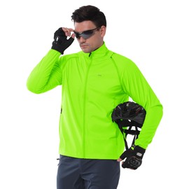 33,000ft Men's Cycling Jacket Long Sleeve, Waterproof Running Bike Vest Outerwear Reflective Windproof Sleeveless Jacket