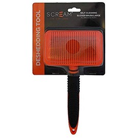 Scream 35-SG03654 LOR Self Cleaning Slicker Brush, Loud Orange, Large