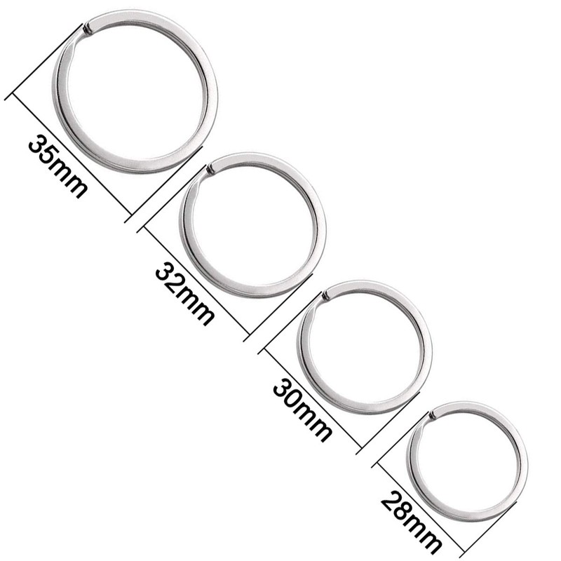 [AMUU] Flat Key Ring, Keychain, Ring, Set of 60, 28mm,
