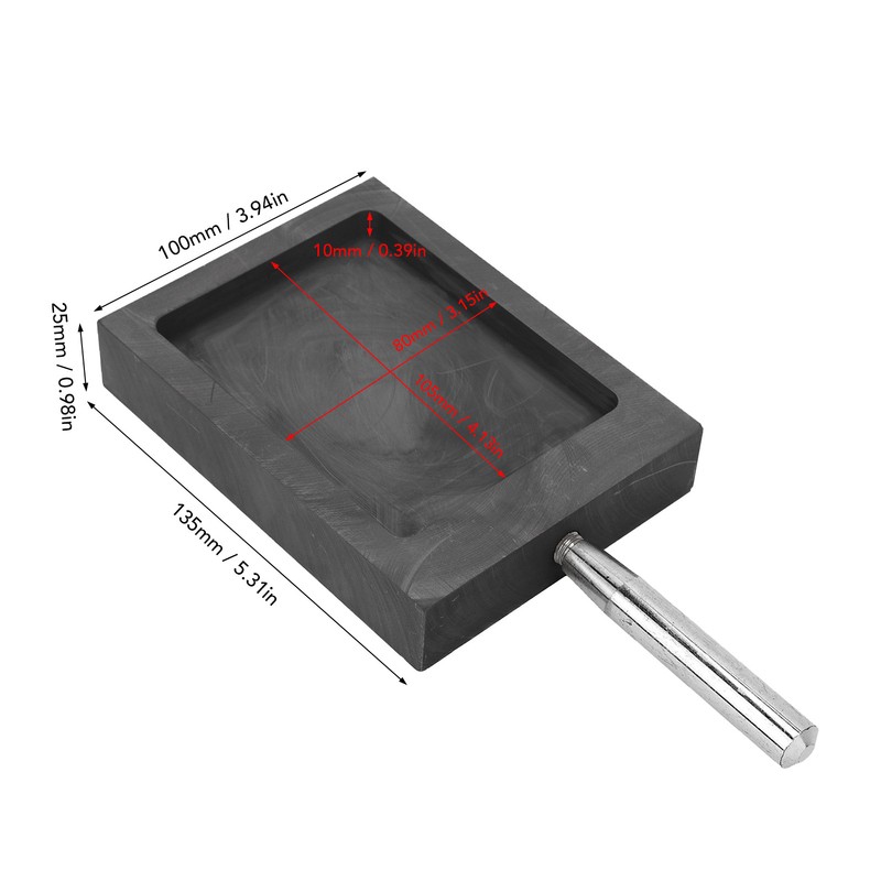 Graphite Casting Mold Metal Ingot Mold Crucible with Handle for