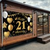 Happy 21st Birthday Banner Black Gold 21st Photo Backdrop Birthday