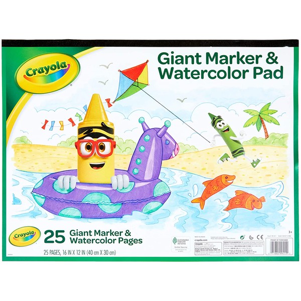 Crayola Giant Marker and Watercolor Pad, Kids Art Supplies, Gift