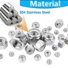 1/4-20 Inch Nylon Insert Hex Lock Nuts,Hincell 60pcs 304 Stainless