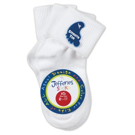 Jefferies Socks Girls School Uniform Seamless Turn Cuff Socks 3 Pair Pack (XS - USA Shoe 6-11 - Age 2-4 Years)