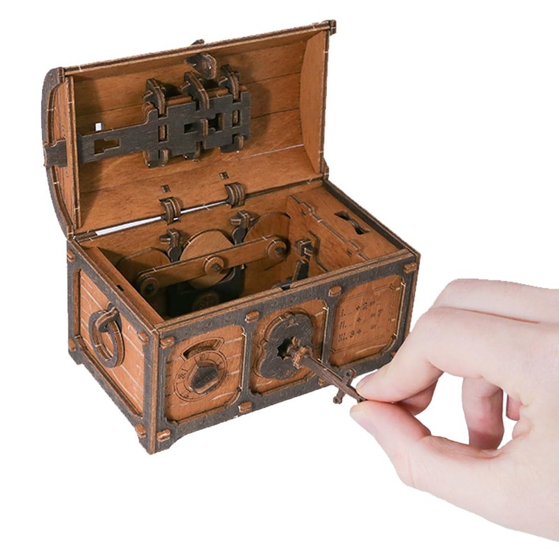 WOODEN.CITY Treasure Chest Сlue Box Wooden Puzzle Box - 3D