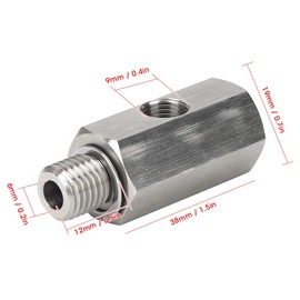 Oil Pressure Sensor Adapter, M12 x 1.5 1/8 NPT Turbo Supply Line Pressure Gauge Oil Pressure Sensor T-Plug Stainless Steel Car Accessories