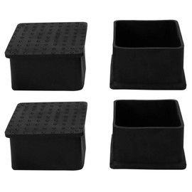 sourcing map PVC Table Leg Cap End Tip Feet Cover Furniture Glide Floor Protector 4pcs 50x50mm(1.97"x1.97") Inner Size, Reduce Noise Prevent Scratch Black