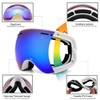 JULI Kids Ski Goggles,Interchangeable Double Layer Spherical Lens,OTG Anti-Fog Snowboard