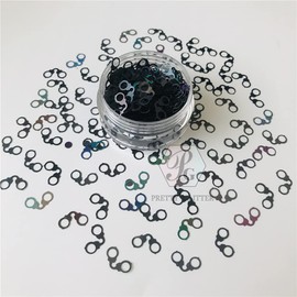 10 Grams/Pack - Black Special Handcuffs Shape Holographic Glitter Confetti Shaped Glitter Sequins Sprinkles For Crafts Resin Tumblers Slime Nail Art LB1000