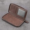 HISCOW Zippered Checkbook Cover & Card Holder with Divider -