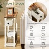 CHOEZON Farmhouse End Table, 2-Tier Narrow Side Table with Drawer,