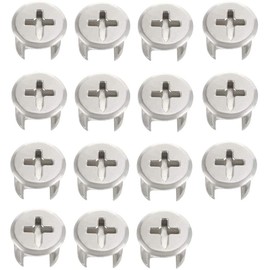 BuyWeek Furniture Connector Eccentric, 15 Pieces, 12 mm Diameter, Metal Cabinet, Connect Cam Fittings for Cupboard, Drawers, Dresser, Wardrobe