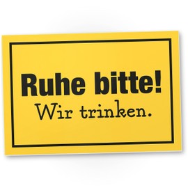 DankeDir! Ruhe Bitte Wir Trinken - Schild 30 x 20 cm - Photo Booth Geschenk JGA Requiste Party Alkohol - Geschenkidee Geburtstagsdeko Partydeko Geburtstagsgeschenk lustiger Spruch
