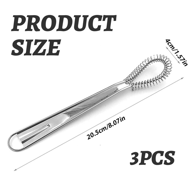 3 Pcs Mini Whisk Hand, Small Hand Whisk, Egg Whisk