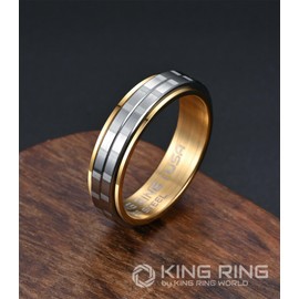 King Ring 6mm Slim Spinner Ring – Fidget Ring for Men & Women K17 – Gold 10