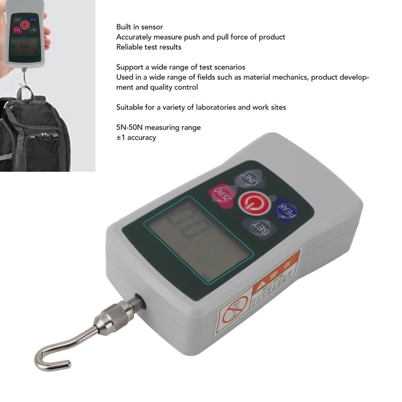 100N Digital Force Gauge, High Accuracy Push Pull Gauge, Auto