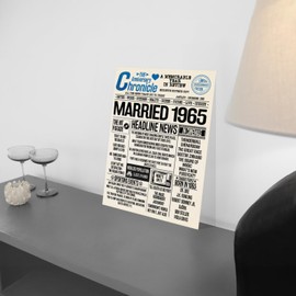 Stuff4 60th Anniversary Poster Unframed - Married In 1965 Newspaper - Happy 60th Wedding Anniversary for Men Women Vintage Gifts Retro Back In 1965, 8x10 Inch Sixtieth Anniversaries Posters