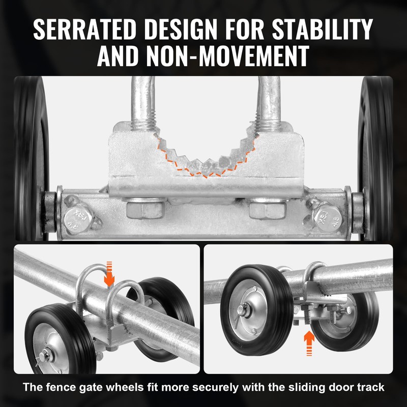 Happybuy Sliding Gate Kit, 6” Rolling Gate Hardware Kit, Universal