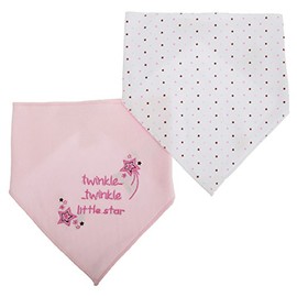 Nursery Time Baby Boys/Girls Twinkle Twinkle Little Star Bandana Bibs (Pack Of 2) (One Size) (Pink)