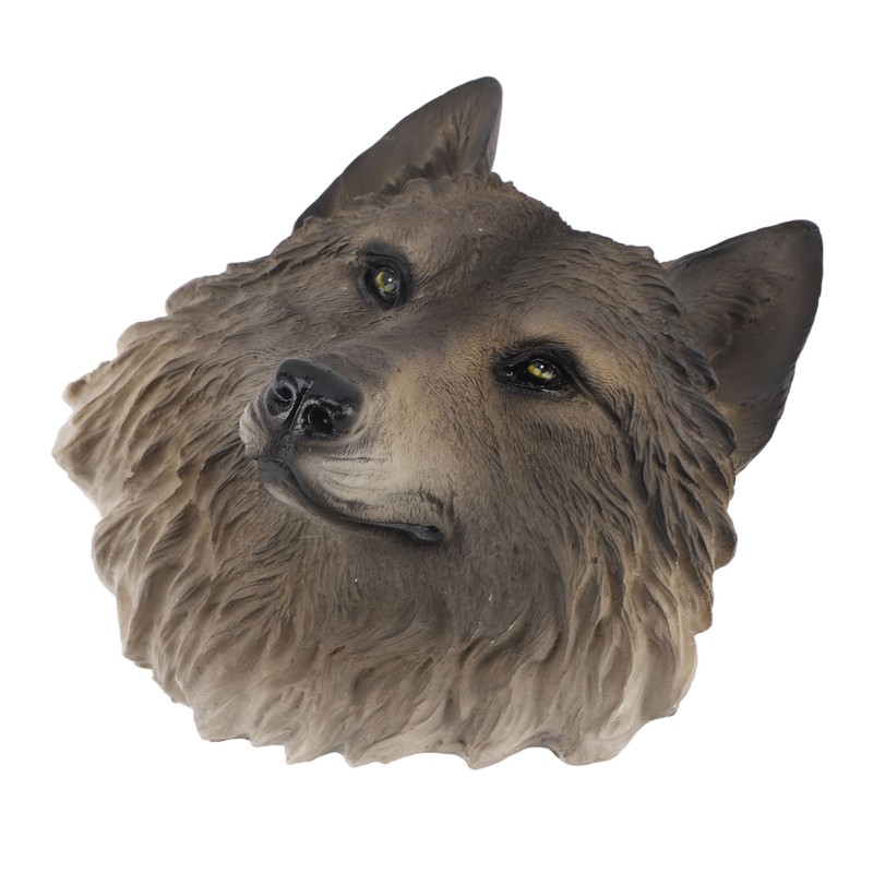 3D Animal Head Statue Resin Wall Decor Realistic Wildlife Sculpture
