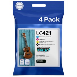 iNKPAD LC 421 LC421XL Tintenpatronen kompatibel mit Brother LC421 LC 421XL für Drucker Brother MFC-J1010DW DCP-J1140DW DCP-J1050DW (4 Stück)