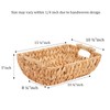 Wicker Storage Baskets with Wooden Handles, Hand-Woven Water Hyacinth Storage