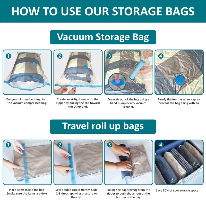 30 Pack Vacuum Storage Bags, Space Saver Vacuum Storage Bags,
