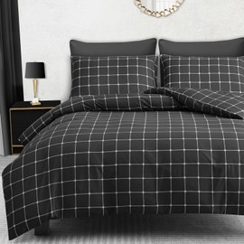 LAZZARO Single Duvet Cover Set -Duvet Cover Single Bed and 1 Pillowcase Bedding Set Easy Care 135 x 200 cm Charcoal Grey
