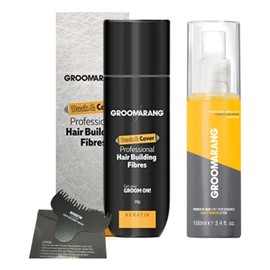 GROOMARANG Keratin Hair Building Fibres for Thinning Hair - Instantly Conceals Thinning Areas for Fuller, Thicker Hair