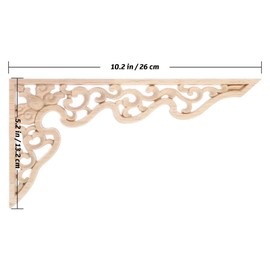 2pcs Wooden Carved Mouldings Applique Corner Decal: Wood Carved Onlay Applique Furniture Frame - Applique Mouldings Long Corner for Home Cabinet Door Decor Craft Windows Cupboards Mirrors Furniture