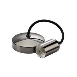 Knightsbridge 6 Inch E27 Contemporary Pendant Set in Black Nickel