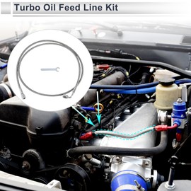 RATCHROLL an-3 Turbo Oil Feed Line Kit 4.16ft Pressure Remote Turbocharger Oil Drain Return Line with Adapter,Wrench 1 Set