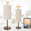 Fenmzee Touch Table Lamp - Beige, 3-Way Dimmable, USB A