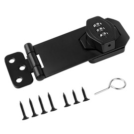 Combination Lock Hasp Locks, Cabinet Lock, Sliding Door Lock, Lock with Combination Code, 4 Inch Combination Lock, Weatherproof Combination Lock for Small Doors, Cabinets, Barn Door, Bathroom, Garage,