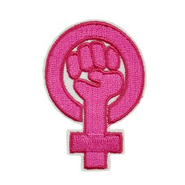 Girl Power fist Pride Woman's Movement Pink Feminist Resistance Embroidered Iron on sew on Patch Applique for Clothing