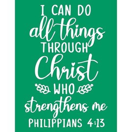 JAJADO I Can Christian Reusable Silk Screen Stencils Motivational Saying Inspirational Wood Burning Stencils Bible Religious Stencils for Crafts on T-Shirt/Wood/Glass/Wall DIY Office Home Decor