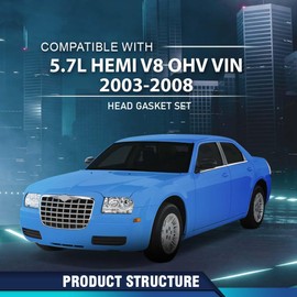 PIT66 Head Gasket Set Compatible with Dodge Durango Magnum Ram 1500 2500 3500 5.7L 2003-2008, Fit for Jeep Commander Grand Cherokee 5.7L 2005-2008 HS26284PT, HS26284PT-1
