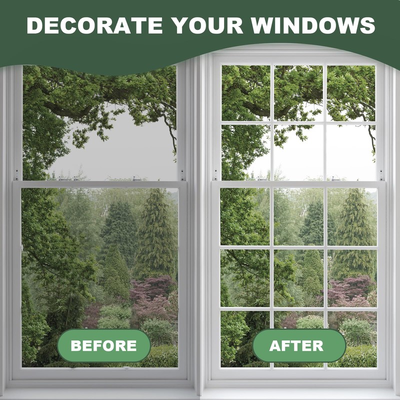 Storystore Window Grid Kit, 0.59inx68ft Window Grille Inserts Grid Kit,