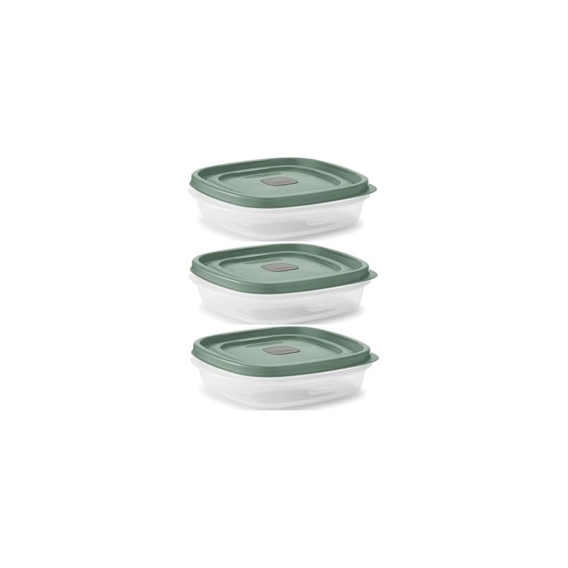 Utenselux Rubber Maid Storage Containers, Easy Find Lids, Blue Spruce,