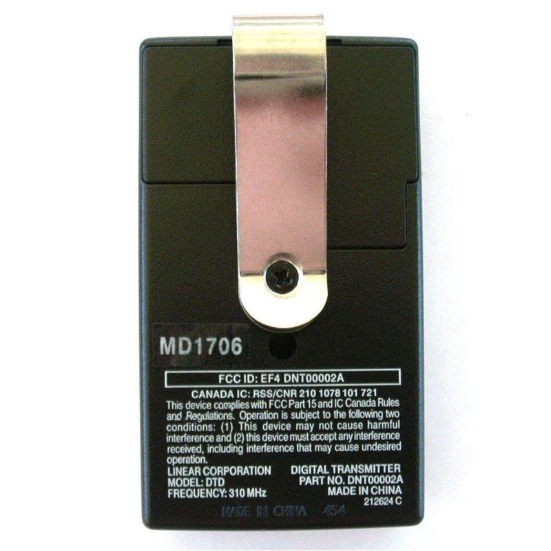 Linear Delta-3 DT 1- Button Visor Gate Garage Door Opener