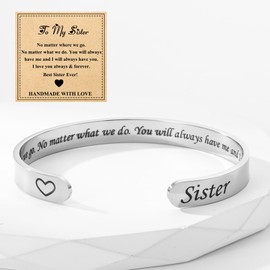 KLIFOWDY Bracelets for Womens Silver Bracelet for Women Stainless Steel Bracelet Cuff Bangles for Women Women's Jewellery Sister Gifts