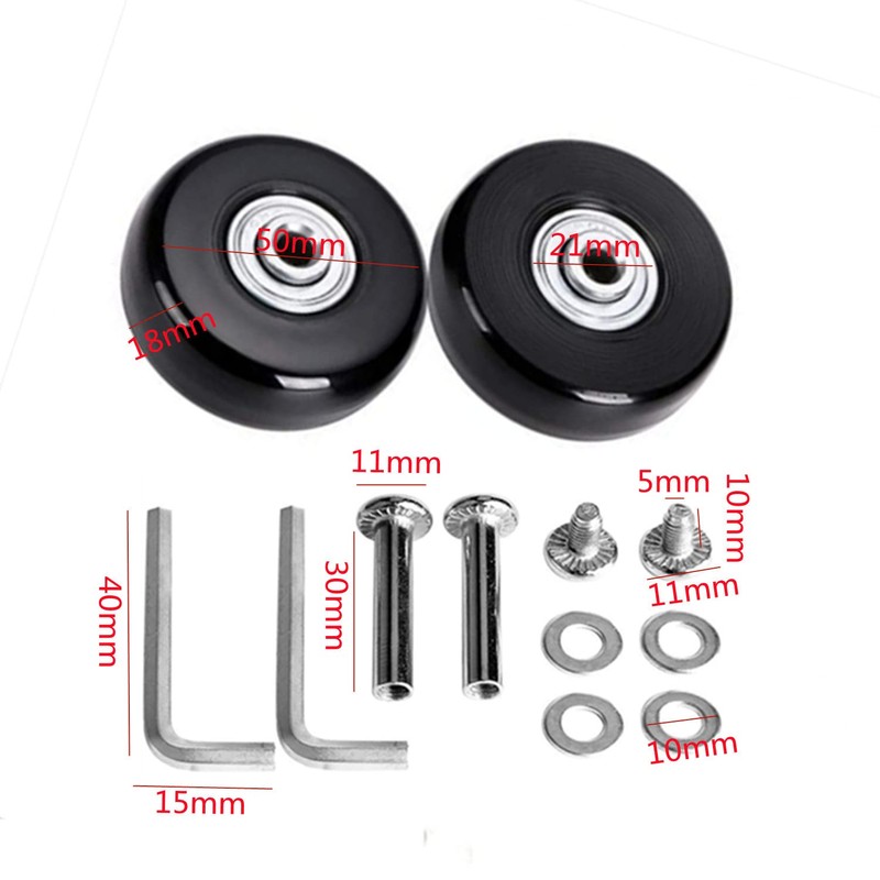 KOMUNJ Pack of 2 Luggage Wheels, Luggage Suitcase Replacement Wheels