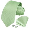 HISDERN Men's Wedding Ties and Pocket Square Solid Tie Cufflinks