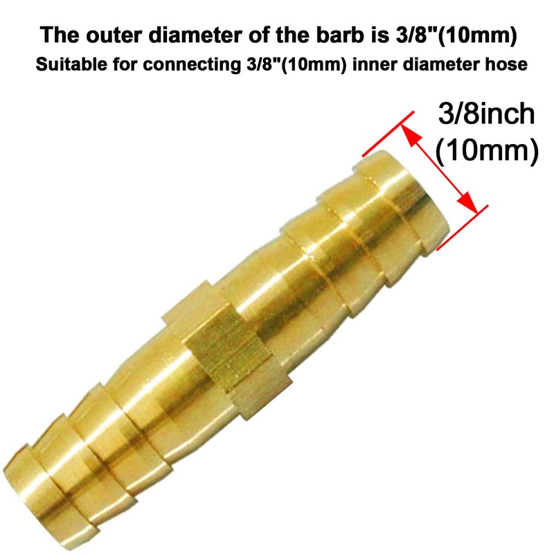 Da by 3 pcs 3/8"(10mm) Barb Splicer Mender Hose Brass