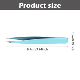 2pcs Eyebrow Tweezers,Stainless Steel Precision Tweezers for Eyebrows Plucking, Ingrown Hair Remover and Facial Hair Removal Tweezers Set(Blue)