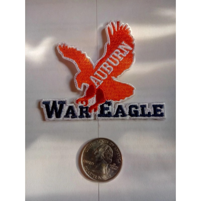 Auburn WAR EAGLE Vintage Embroidered Iron On Patch 3" X