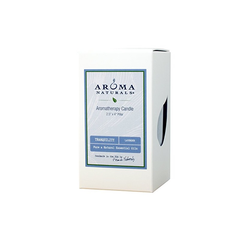 Aroma Naturals Essential Oil Tranquility Pillar Candle, 2.5" x 4",