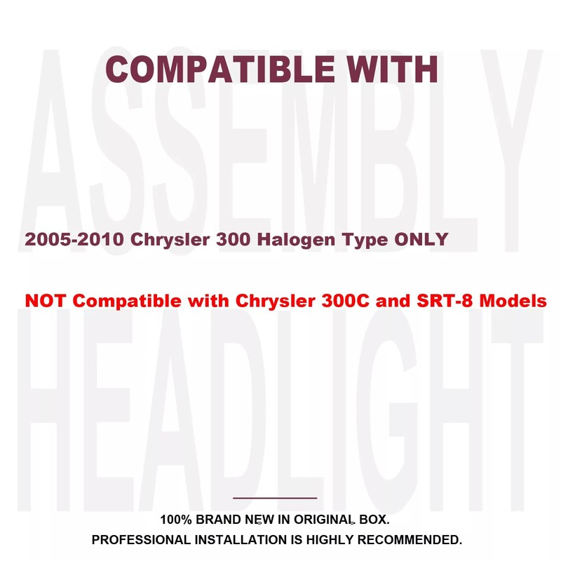 Aresparts Pair Headlights Assembly DOT Approved Compatible with 2005-2010 Chrysler