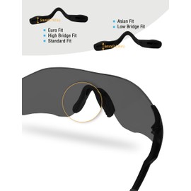 Bowyer 1 Pair Replacement Nose Pads Compatible with Oakley EVZero Path OO9308 / Pitch OO9383 / Range OO9327 Sunglass-Black
